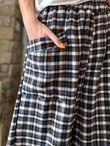 Jasper Plaid Brushed Cotton Shelby Barrel Pant Navy